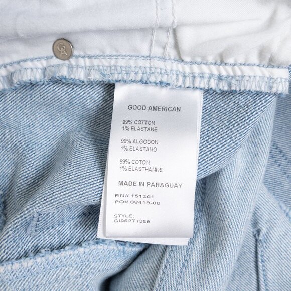 Good American Patchwork Jeans Good Icon Relaxed Straight Ankle Size 14/ US 32 - Picture 13 of 14